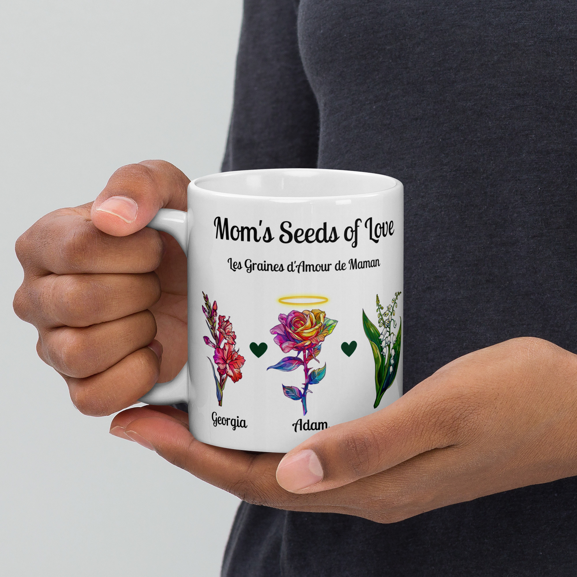 Mugs céramique Les graines d'amour de maman- Cadeau fête des mères et des grands-mères