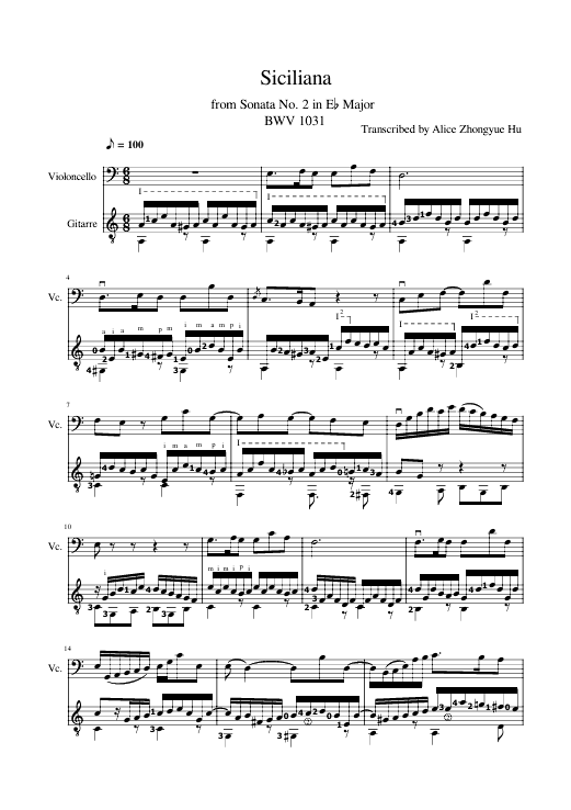 Sicilienne, Sonata No. 2 in E♭ Major BWV 1031 - Johann Sebastian Bach