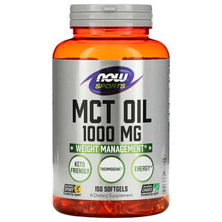 NOW Foods, Sports, MCT Oil, 1000 mg, 150 capsulas Blandas