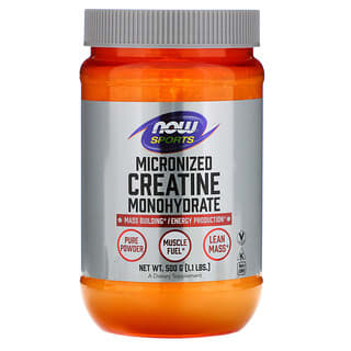 NOW Foods, Sports, monohidrato de creatina, micronizada, 1.1 lbs (500 g)