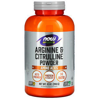 NOW Foods, Sports, polvo de arginina y citrulina, 12 oz (340 g)