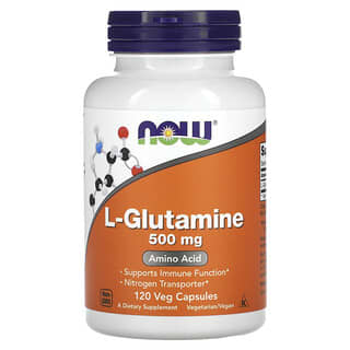NOW Foods, L-glutamina, 500 mg, 120 capsulas vegetales