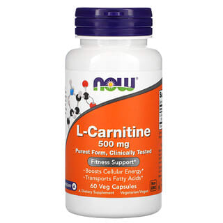 NOW Foods, L-Carnitina, 500 mg, 60 capsulas vegetales