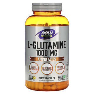 NOW Foods, Deportes, L-glutamina, 1000 mg, 240 capsulas vegetales