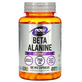NOW Foods, Sports, Beta-alanina, Resistencia, 750 mg, 120 capsulas vegetales