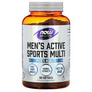 NOW Foods, Sports, Suplemento multivitamķnico para hombres activos y deportistas, 180 capslas blandas
