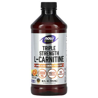 NOW Foods, Sports, L-carnitina lķquida de triple concentración, Cķtricos, 3000 mg, 473 ml (16 oz. lķq.)
