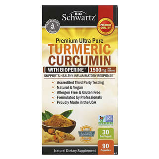 BioSchwartz, Curcumina de curcuma con BioPerine, 1500Źmg, 90Źcapsulas vegetales (500Źmg por capsula)
