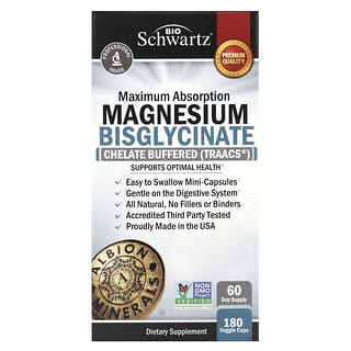 BioSchwartz, Bisglicinato de magnesio de maxima absorcion, 120 capsulas vegetales