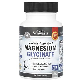 BioSchwartz, Maxima absorcion, Glicinato de magnesio, 120 capsulas vegetales