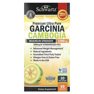 BioSchwartz, Garcina cambogia, Concentracion maxima, 1600 mg, 60 capsulas (800 mg por capsula)