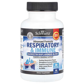 BioSchwartz, Formula avanzada, Suplemento para las vias respiratorias e inmunitarias, Mezcla de bioflavonoides de quercetina, 60 capsulas