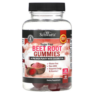 BioSchwartz, Gomitas de raiz de remolacha, Sin azucar, 500 mg, 60 gomitas (250 mg por gomita)