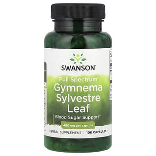 Swanson, Hoja de Gymnema sylvestre, Espectro completo, 400 mg, 100 capsulas