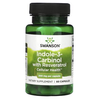 Swanson, Indol-3-carbinol con resveratrol, 200 mg, 60 capsulas
