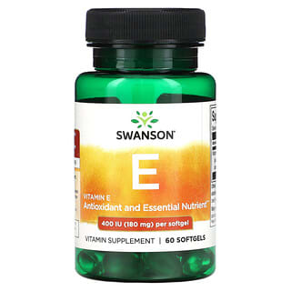 Swanson, Vitamina E, 180 mg (400 UI), 60 capsulas blandas
