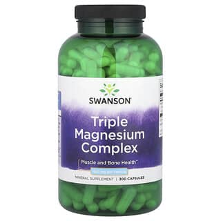 Swanson, Complejo triple de magnesio, 400 mg, 300 capsulas
