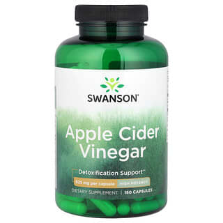 Swanson, Vinagre de sidra de manzana, Alta potencia, 625 mg, 180 capsulas