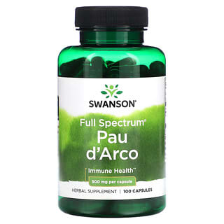 Swanson, Pau d'Arco de espectro completo, 500 mg, 100 capsulas