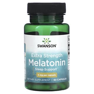 Swanson, Melatonina de concentracion extra, 5 mg, 60 capsulas