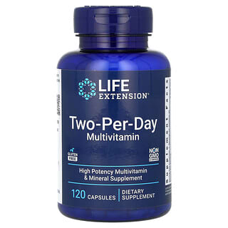 Life Extension, Suplemento multivitaminico, Dos capsulas por dia, 120 capsulas