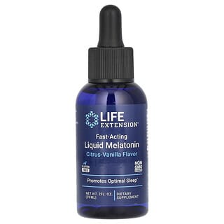 Life Extension, Melatonina liquida de accion rapida, Sabor a citricos y vainilla, 59 ml (2 oz. liq.)