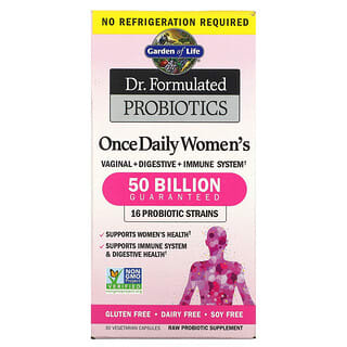 Garden of Life, Dr. Formulated Probiotics, una vez al dia para las mujeres 30 capsulas vegano