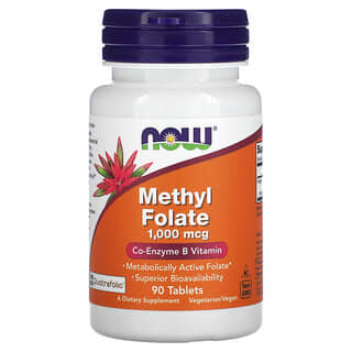 NOW Foods, Metilfolato, 1000 mcg, 90 comprimidos