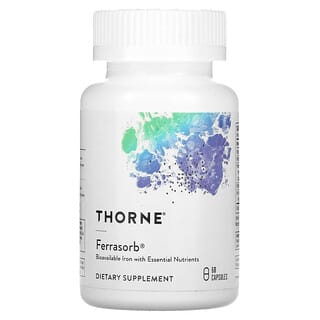 Thorne, Ferrasorb, Hierro con cofactores, 60 capsulas