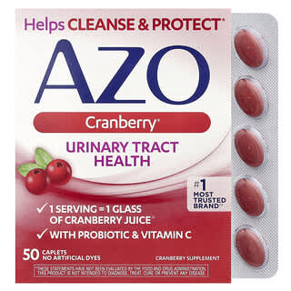 AZO, Salud de las vias urinarias Cranberry®, 50 comprimidos oblongos