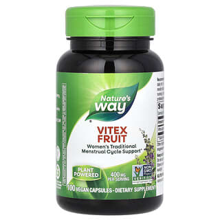 Nature's Way, Fruto de Vitex, 400 mg, 100 cápsulas veganas