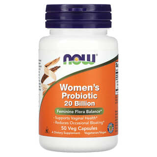 NOW Foods, Probiotico para mujeres, 20.000 millones, 50 cápsulas vegetales