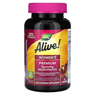 Nature's Way, Alive!, Gomitas multivitaminicas premium para mujeres, Asai, uva, cereza y arandano azul