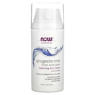 NOW Foods, Solutions, Progesterona de ńame, Crema equilibrante para la piel, Sin fragancia, 20 mg