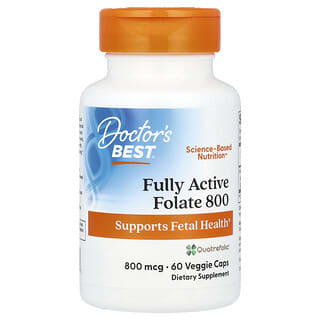 Doctor's Best, Folato completamente activo 800, 800 mcg, 60 capsulas vegetales