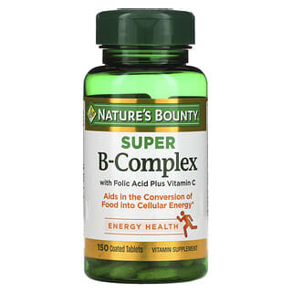 Nature's Bounty, Super Complejo-B con Acido Folico Mas Vitamina C, 150 Tabletas