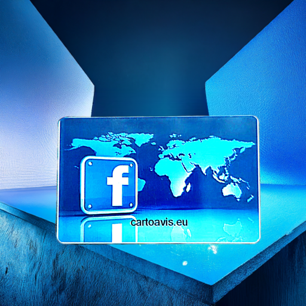 Carte Connectée NFC (personnalisée) de demande de suivis facebook