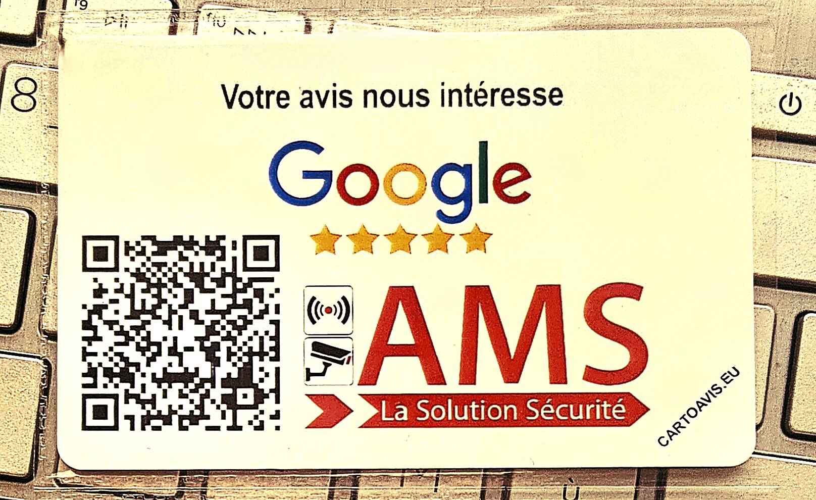 Carte de demande d'avis google Connectée NFC (personnalisée) 
