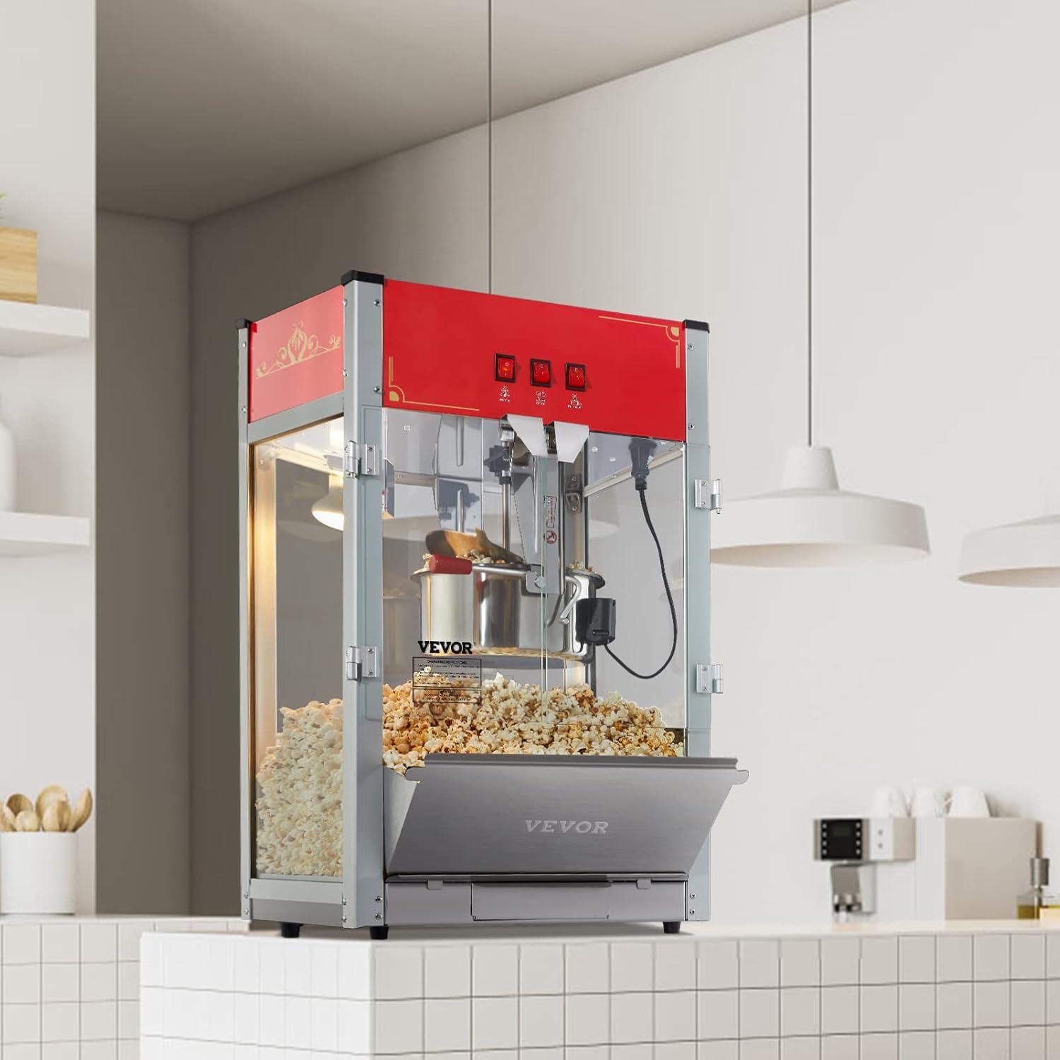 Máquina Comercial de Palomitas de Maíz VEVOR de 12 Onzas