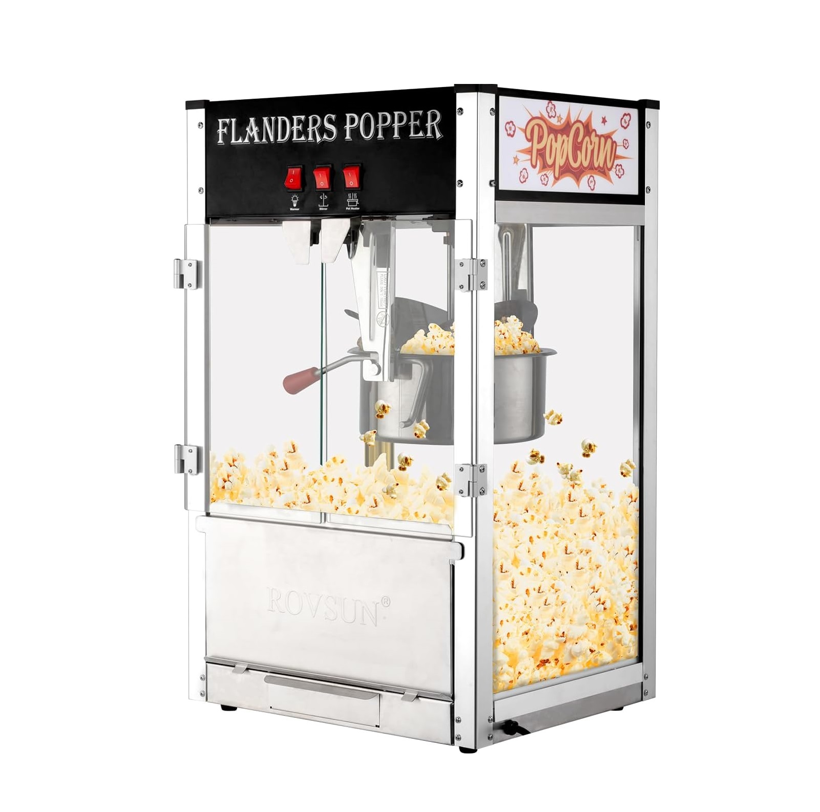Máquina Comercial de Palomitas ROVSUN de 12 Onzas – Estilo Cine
