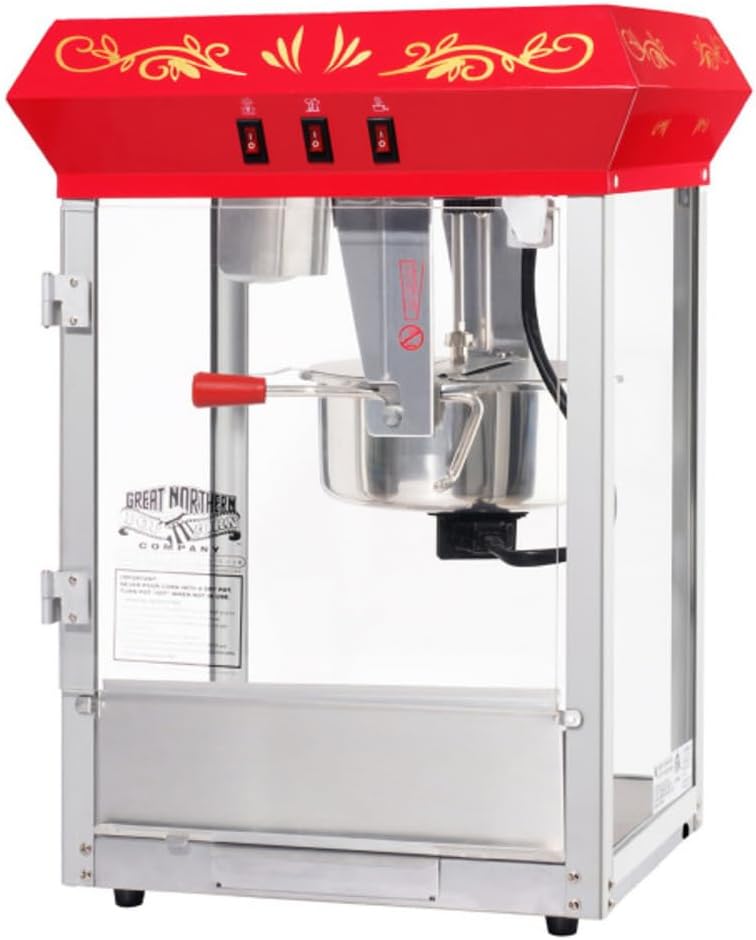 Crispetera Great Northern 6100 Lincoln Top – 8 Onzas, Estilo Antiguo, Color Rojo