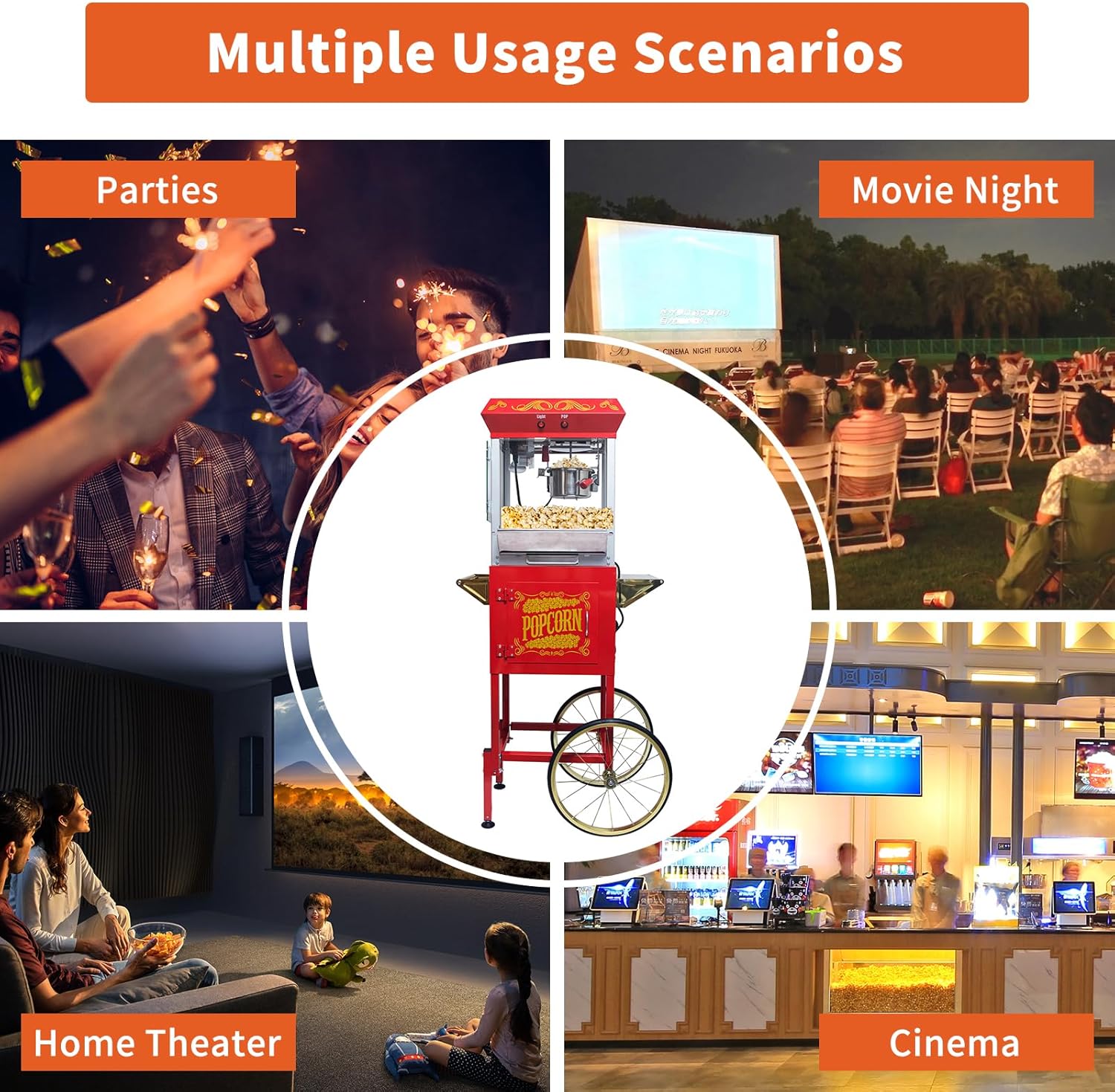 Crispetera Vintage Jaxenor de 8 Onzas – Diseño Clásico y Alta Movilidad para Eventos en Colombia