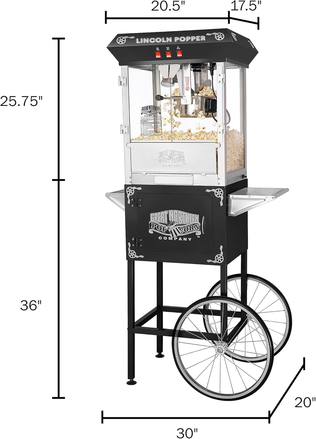 Crispetera de 8 Onzas con Carrito Desmontable – Diseño Profesional para Fiestas y Negocios