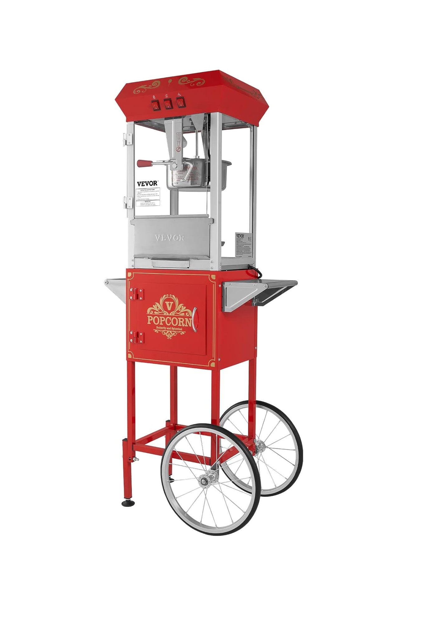 Crispetera Comercial de 8 Onzas con Carrito – Potencia de 850W para Eventos y Negocios en Colombia