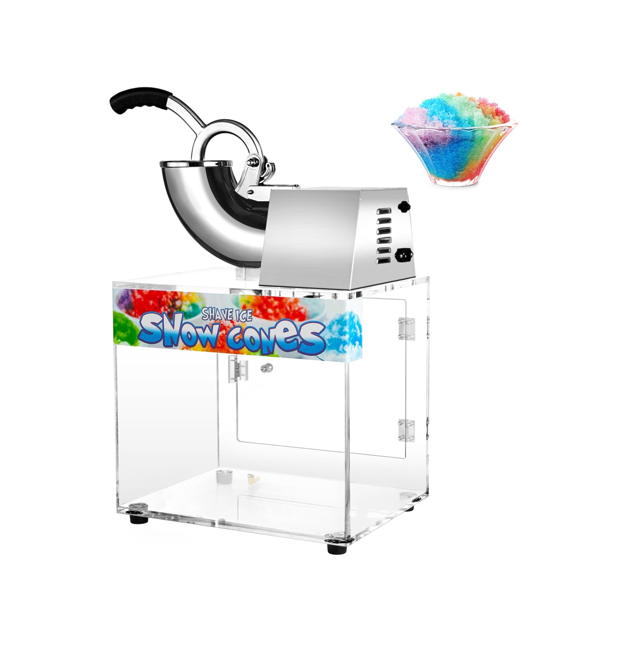 Máquina de Hielo Afeitado 300W, 500 lb/h, Cono de Nieve VNN de 48L para Fiestas y Eventos en Colombia