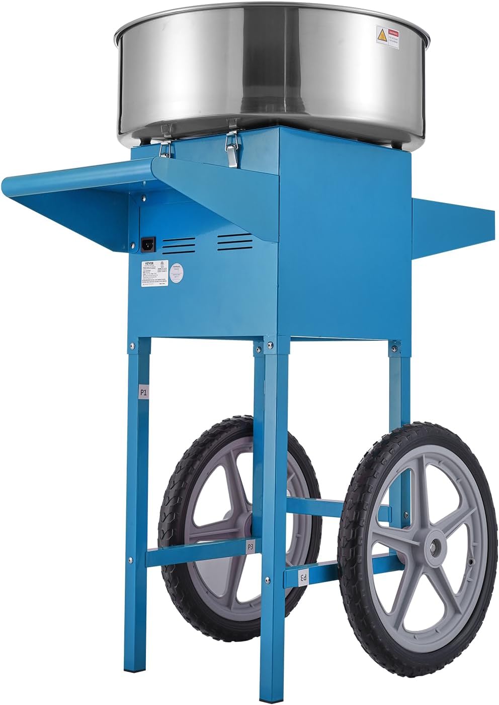 Máquina de Algodón de Azúcar con Carrito VEVOR, 1000 W, Tazón de Acero Inoxidable, Ideal para Cumpleaños y Eventos Comerciales en Colombia