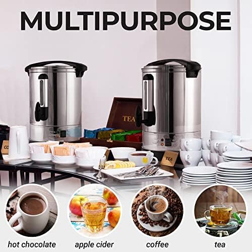 Cafetera Comercial Zulay, 50 Tazas, Acero Inoxidable, Doble Pared y Fácil Transporte  