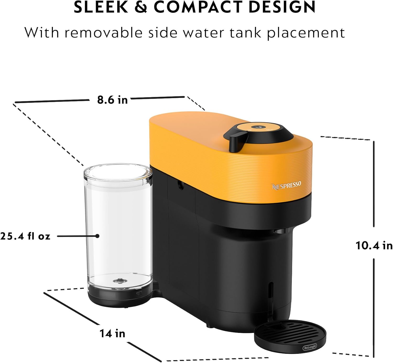 Nespresso Vertuo Pop+ De'Longhi: Máquina de Café y Espresso Compacta, Amarillo Mango