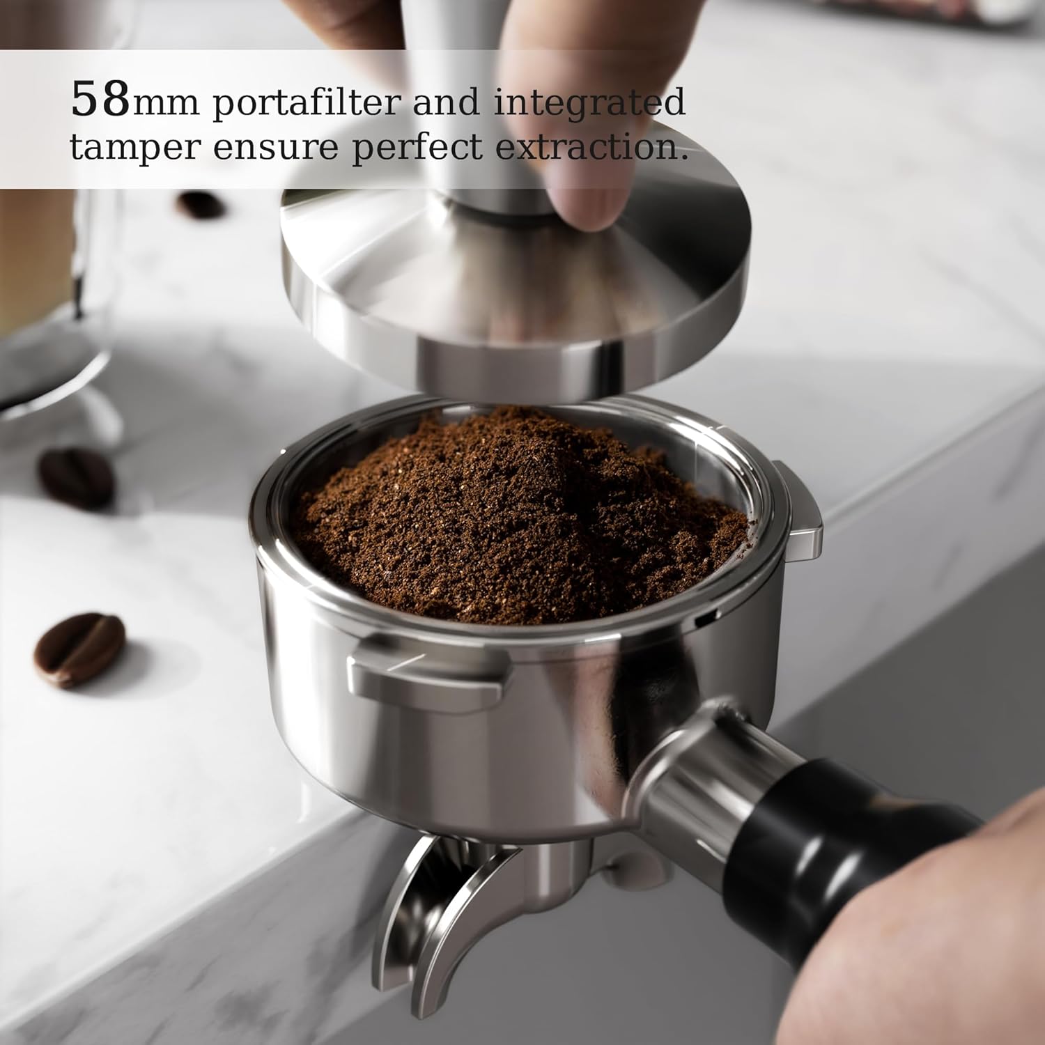 Kismile Máquina Espresso 20 Bares con Molinillo Integrado y Espumador, Tanque 2.8L  