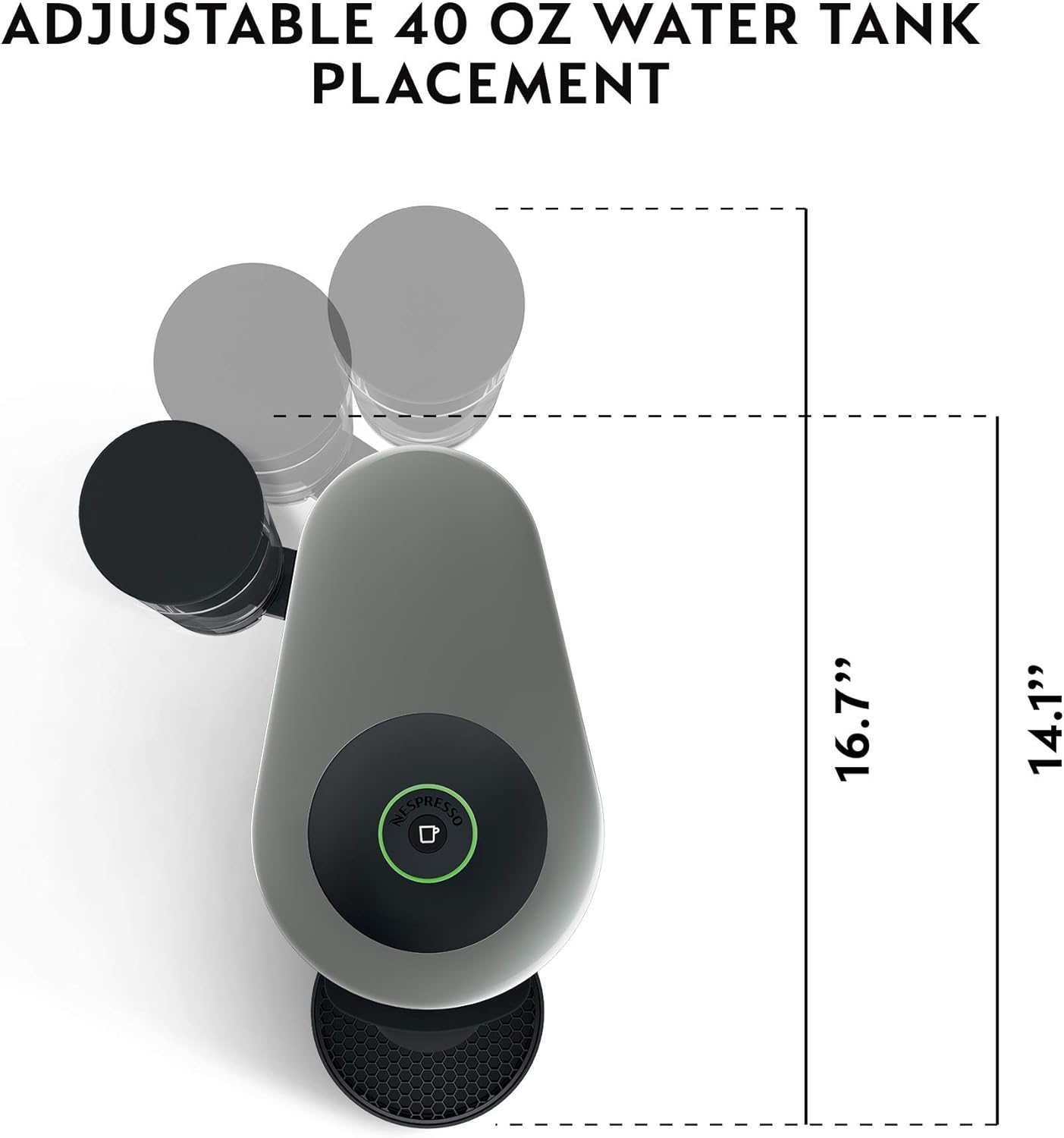 Máquina Nespresso De'Longhi VertuoPlus con Espumador, Café y Espresso, Gris  